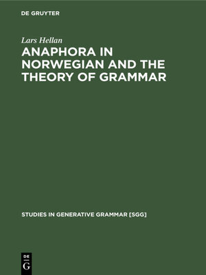 cover image of Anaphora in Norwegian and the Theory of Grammar